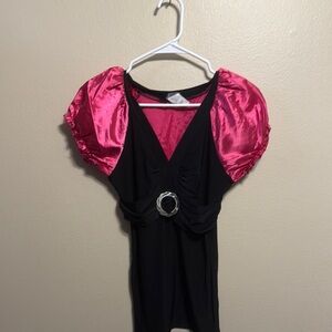 Elegant Black and Pink Women's Top